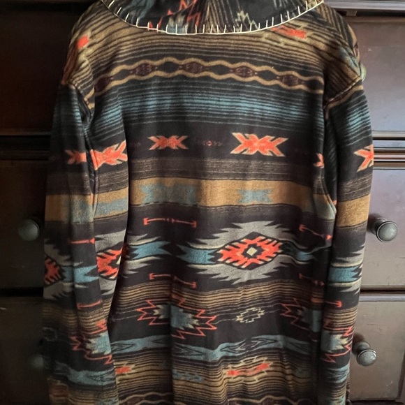 Bit & Bridle Southwest Print Button-Up Fleece Jacket – Size 1X - Picture 4 of 4